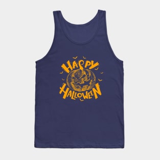 Halloween Scary Evil Pumkin Funny Pumkin Head Tank Top